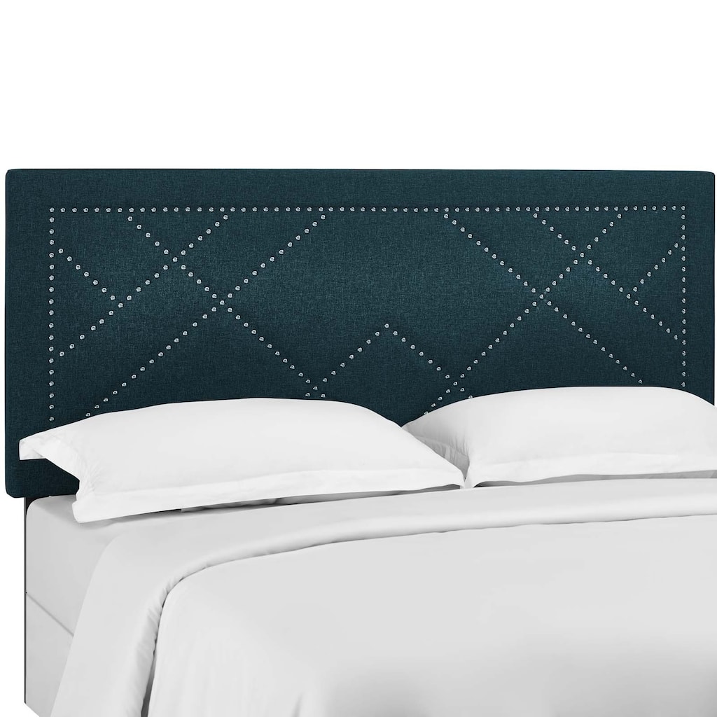 Carson Carrington Stryn Nailhead Upholstered Linen Headboard