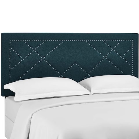 Carson Carrington Stryn Nailhead Upholstered Linen Headboard