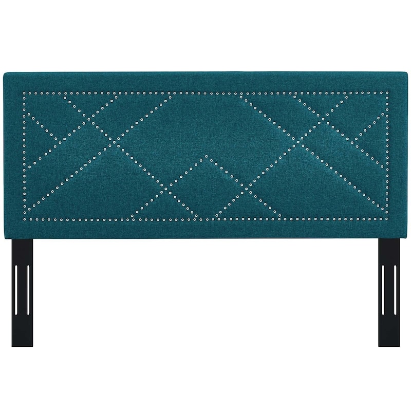 Carson Carrington Stryn Nailhead Upholstered Linen Headboard