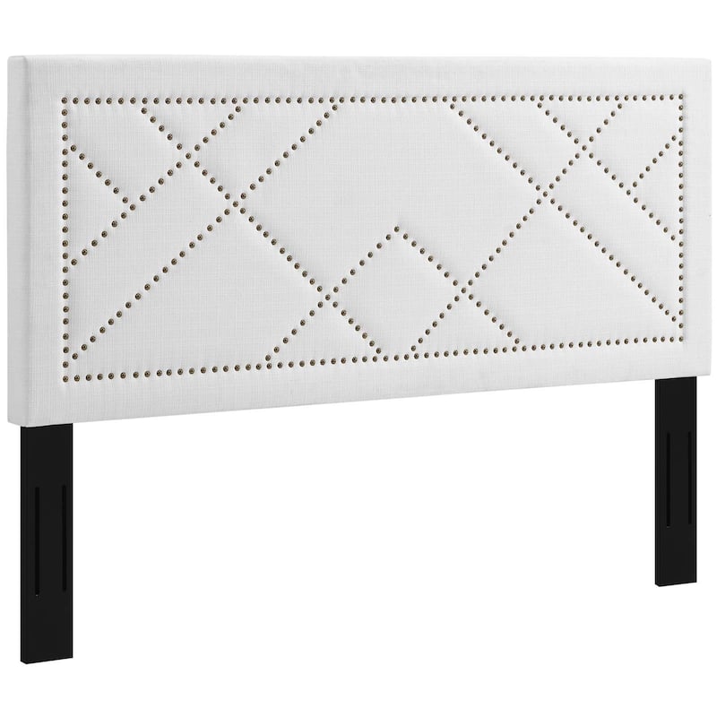 Carson Carrington Stryn Nailhead Upholstered Linen Headboard