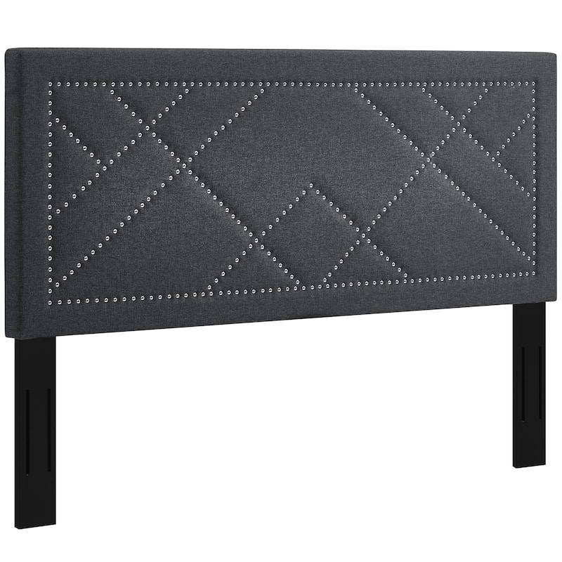 Carson Carrington Stryn Nailhead Upholstered Linen Headboard