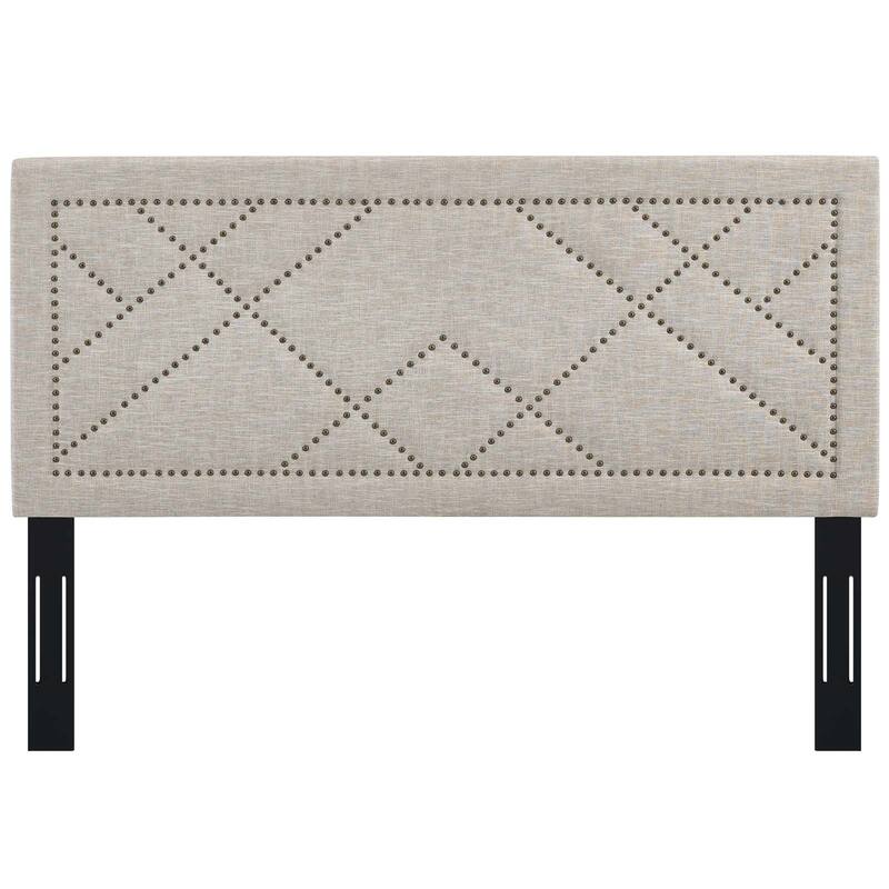 Carson Carrington Stryn Nailhead Upholstered Linen Headboard