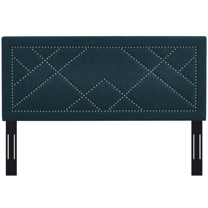 Carson Carrington Stryn Nailhead Upholstered Linen Headboard