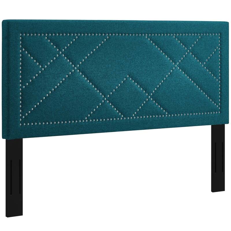 Carson Carrington Stryn Nailhead Upholstered Linen Headboard