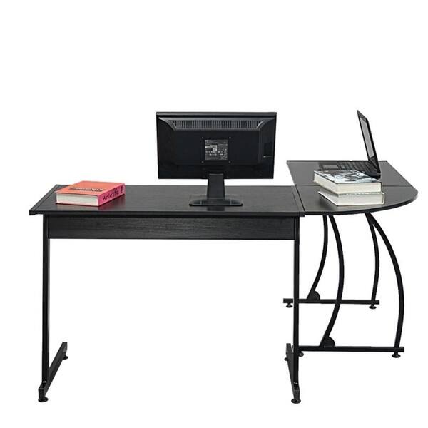 Shop Porch Den Cain Glass L Shaped Office Computer Corner Desk