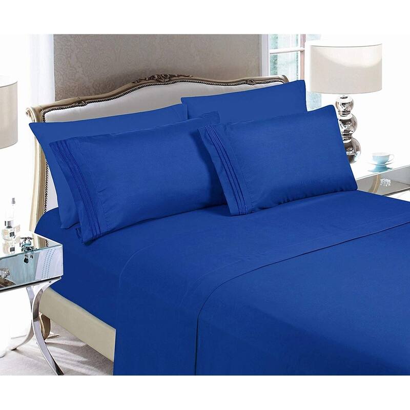 Elegant Comfort 4-Piece Cozy Soft 3-Line Bed Sheet Set with Deep Pockets