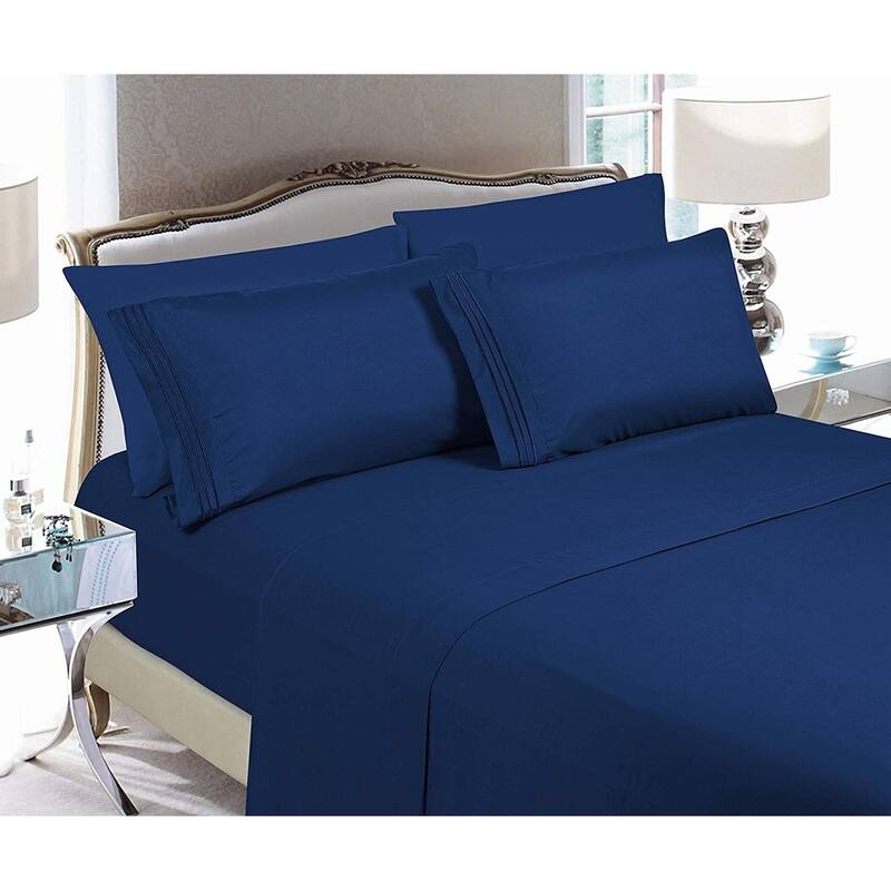 Elegant Comfort 4-Piece Cozy Soft 3-Line Bed Sheet Set with Deep Pockets