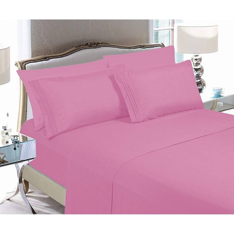 Elegant Comfort 4-Piece Cozy Soft 3-Line Bed Sheet Set with Deep Pockets