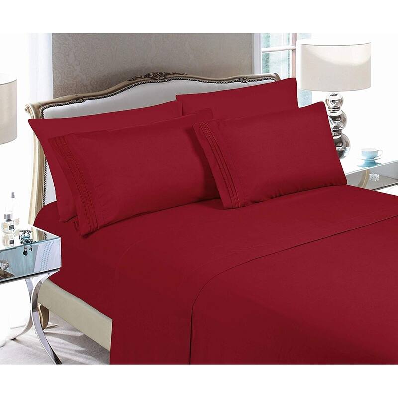 Elegant Comfort 4-Piece Cozy Soft 3-Line Bed Sheet Set with Deep Pockets