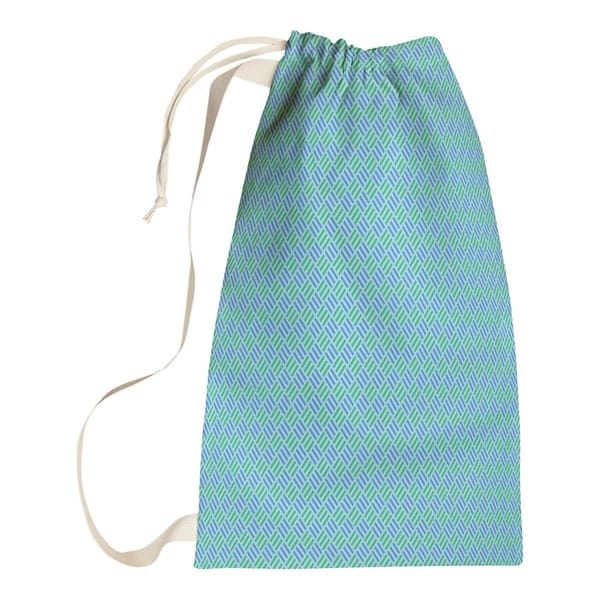 Katelyn Elizabeth Blue Pastel Stripe Diamonds Laundry Bag