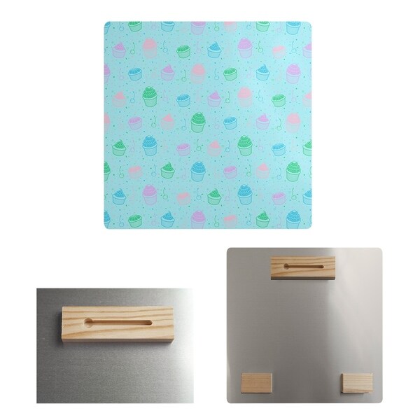 Katelyn Elizabeth Blue Pastel Cupcake Pattern Metal Print