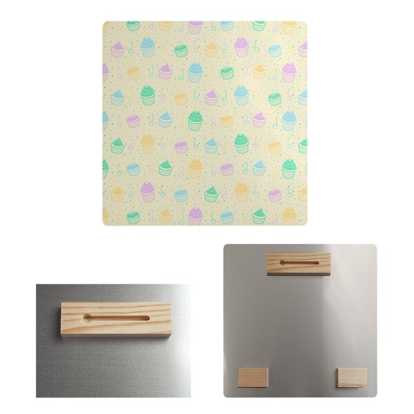 Katelyn Elizabeth Yellow Alternate Cupcake Pattern Metal Print