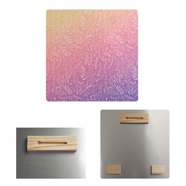 Katelyn Elizabeth Sunset Ombre Ditsy Floral Pattern Metal Print