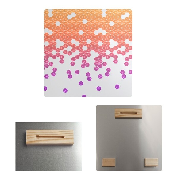 Katelyn Elizabeth Sunset Ombre Tumbling Cube Pattern Metal Print