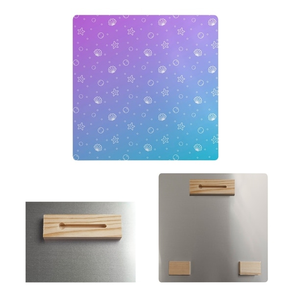 Katelyn Elizabeth Purple & Blue Seashell Pattern Metal Print