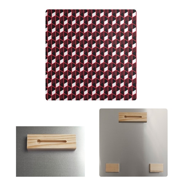 Katelyn Elizabeth Red Geometric Stripes Metal Print