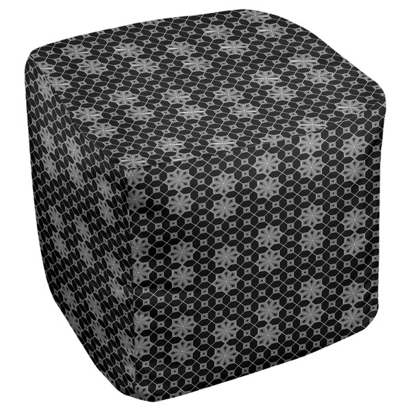 Katelyn Elizabeth Black Lattice Ottoman