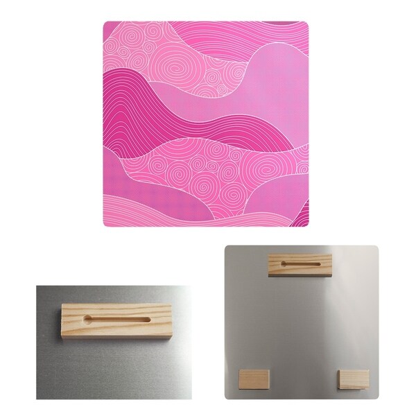 Katelyn Elizabeth Pink Hand Drawn Waves Metal Print
