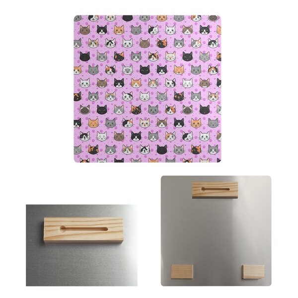 Katelyn Elizabeth Violet Kitty Cat Pattern Metal Print