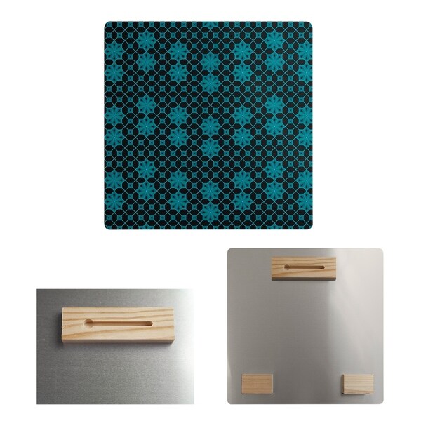 Katelyn Elizabeth Blue & Black Lattice Metal Print