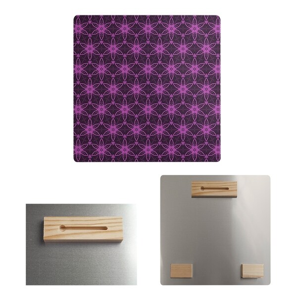 Katelyn Elizabeth Black & Violet Ornate Circles Metal Print