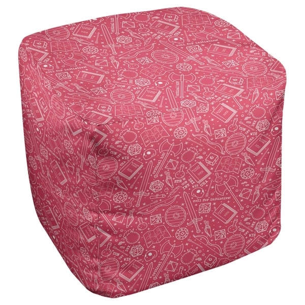 Katelyn Elizabeth Red with White RPG Pattern Ottoman