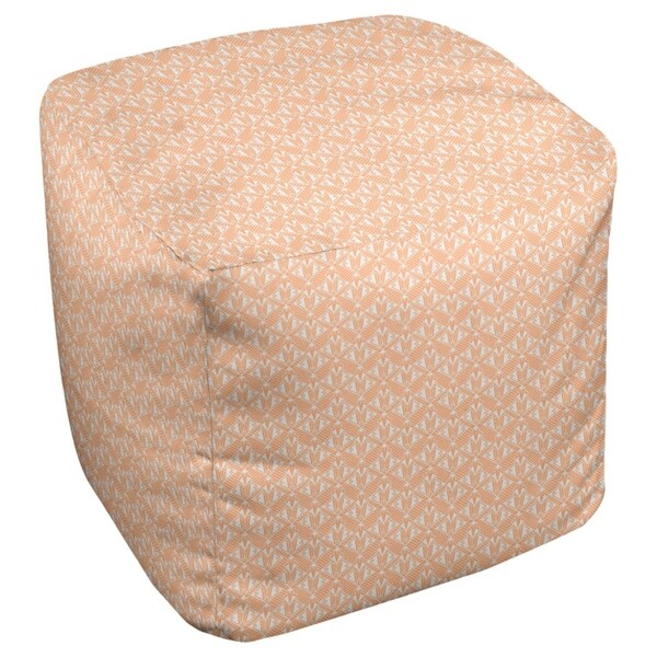Katelyn Elizabeth Light Orange Art Deco Ottoman