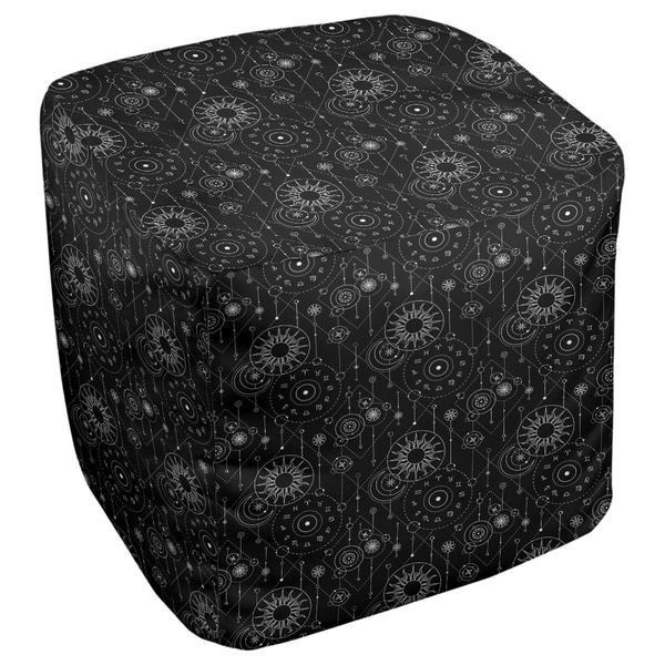 Katelyn Elizabeth Black Astrology Pattern Ottoman