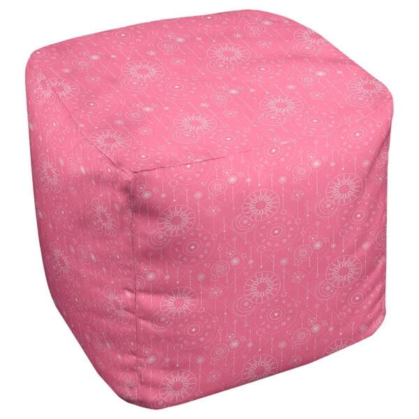 Katelyn Elizabeth Pink Astrology Pattern Ottoman