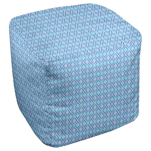 Katelyn Elizabeth Blue & Purple Arrow Diamonds Ottoman