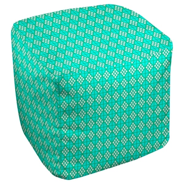 Katelyn Elizabeth Green with Teal Diamonds Ottoman