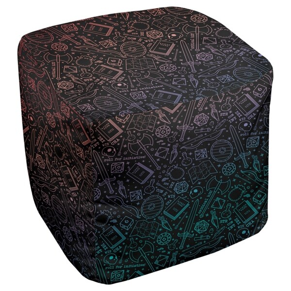 Katelyn Elizabeth Red & Blue Ombre RPG Pattern Ottoman