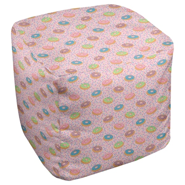 Katelyn Elizabeth Pink & Purple Donuts Pattern Ottoman
