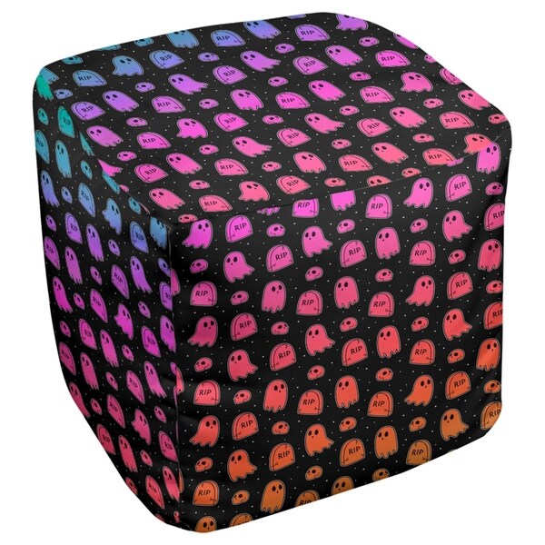 Katelyn Elizabeth Rainbow Ghost Pattern Ottoman