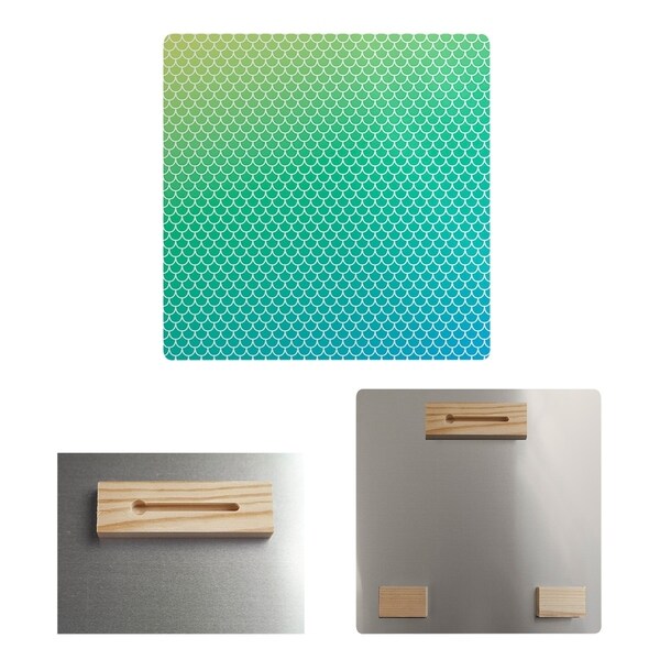 Katelyn Elizabeth Yellow Green & Blue Mermaid Scales Metal Print