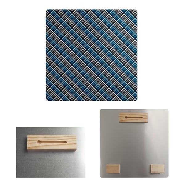 Katelyn Elizabeth Blue Stripe Reverse Ombre Geometric Pattern Metal Print