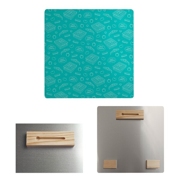 Katelyn Elizabeth Teal Pizza Pattern Metal Print