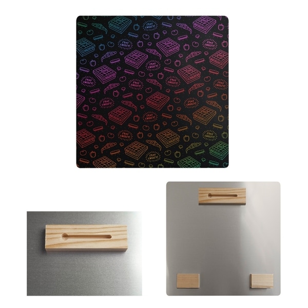Katelyn Elizabeth Black & Rainbow Pizza Pattern Metal Print