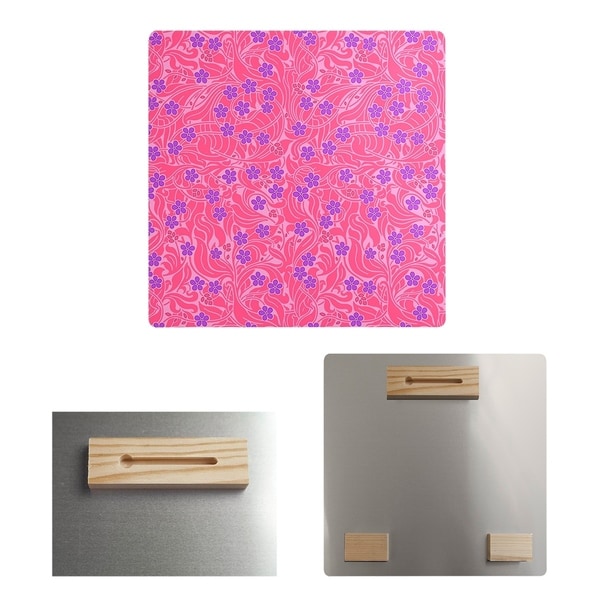 Katelyn Elizabeth Pink & Purple Swirly Floral Pattern Metal Print