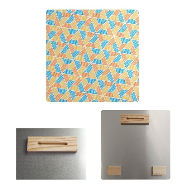 Katelyn Elizabeth Blue Orange & Yellow Trapezoids Metal Print