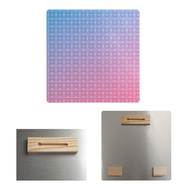 Katelyn Elizabeth Blue & Pink Doily Pattern Metal Print