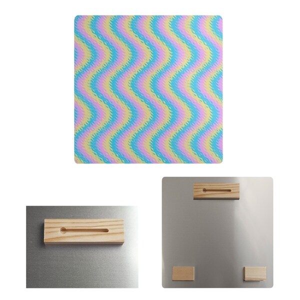 Katelyn Elizabeth Multicolor Pastel Wavy Stripe Pattern Metal Print