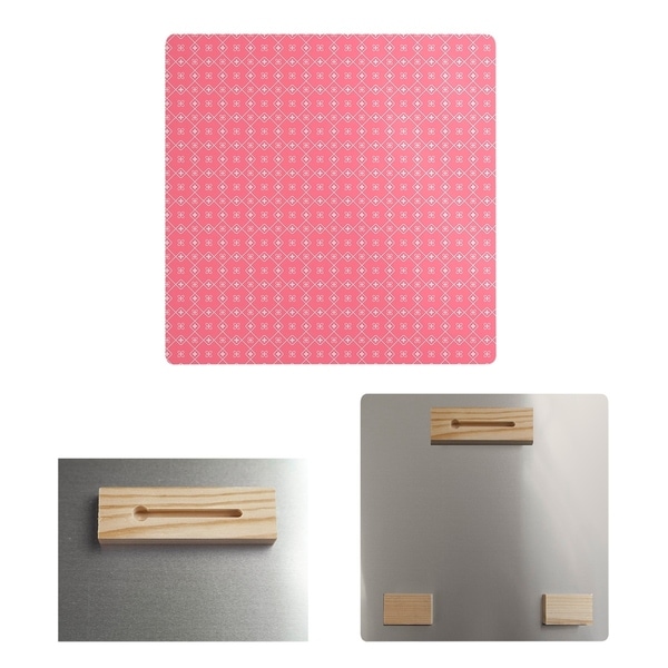 Katelyn Elizabeth Coral with White Doily Pattern Metal Print