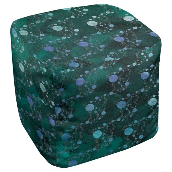 Katelyn Elizabeth Green Ombre Planets & Stars Ottoman