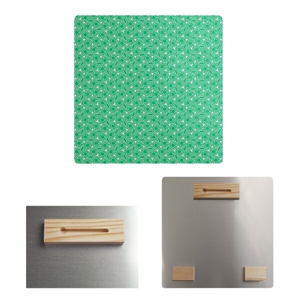 Katelyn Elizabeth Green & White Hexagonal Lattice Metal Print