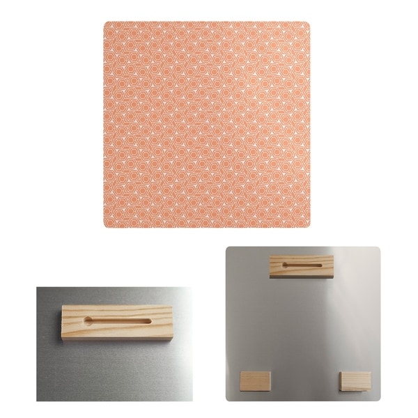 Katelyn Elizabeth Pastel Orange Hexagonal Lattice Metal Print