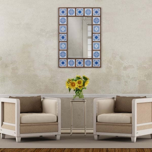 Shop Patton Wall Decor 28x38 Indigo Moroccan Tile Framed Wall