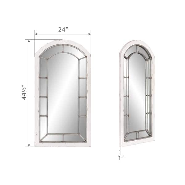 Shop Patton Wall Decor 24x44 Distressed Arch Windowpane Wall Mirror Overstock 27358282