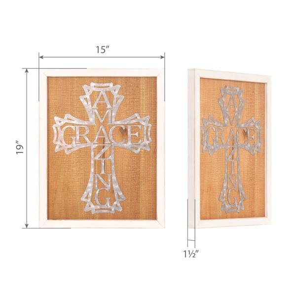 Shop 15x19 Amazing Grace Rustic Wood Framed Wall Decor Brown