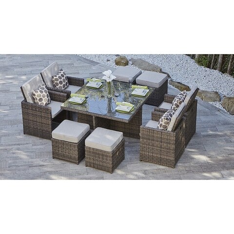 Stillwater 9-piece Outdoor Dining Table Set with Cushions by Havenside Home